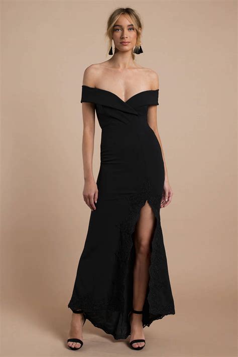 4.3 out of 5 stars. Corrine Off Shoulder Maxi Dress in Black - $64 | Tobi US