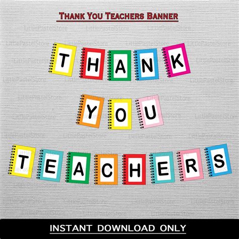 Thank You Teachers Banner Educators Appreciation Week Etsy
