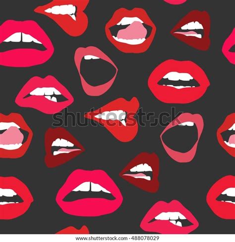 Mouth Red Sexy Lips Vector Seamless Stock Vector Royalty Free 488078029 Shutterstock