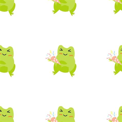 Premium Vector Cute Cartoon Frogs Enamored Green Toads Vector Animal