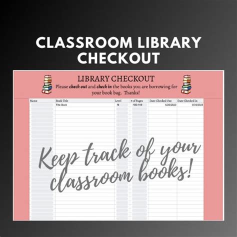 Classroom Library Checkout Etsy
