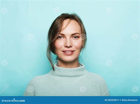 Lifestyle Emotion And Young People Concept Young Woman Over Blue
