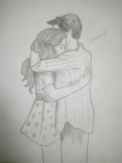 Romantic Hug Pencil Sketches