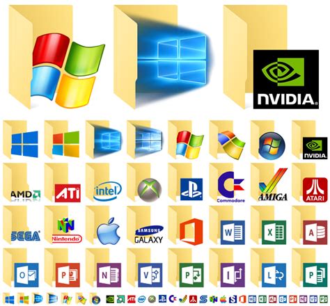 Windows 10 32 Custom Folder Icons With Logos By