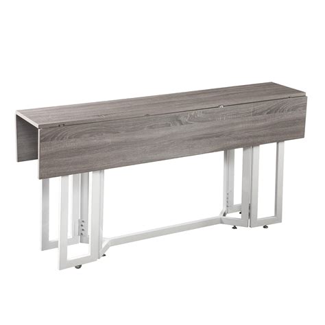 Sei Furniture Driness Drop Leaf Convertible Console To Dining Table