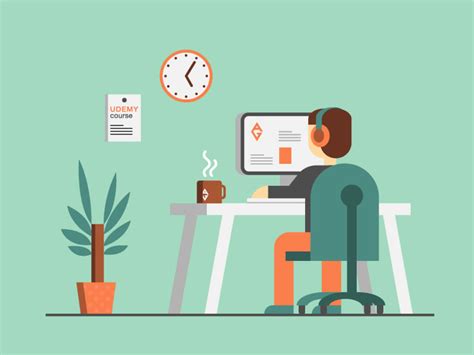 100% vector editable and scalable. Super Cool Home Office Illustrations