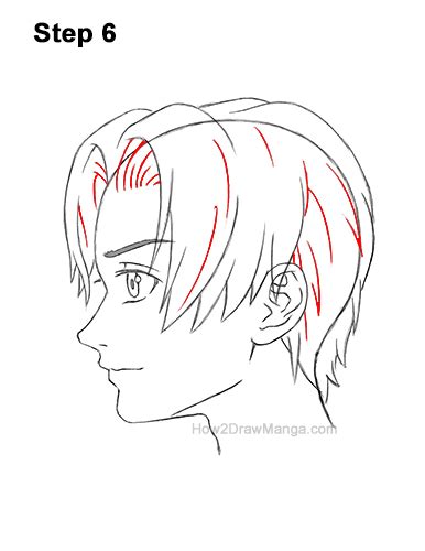 How To Draw A Manga Boy With Parted Hair Front View Step By Step