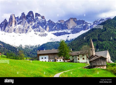 Impressive Traditional Village In Val Di Funesdolomitesnorth Italy