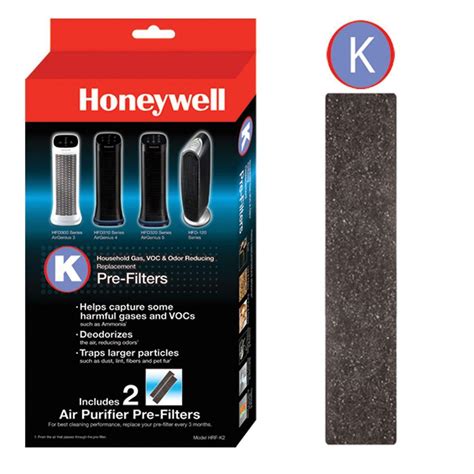 Honeywell Odor And Gas Reducing Pre Filter K 2 Pack Hrfk2hd The