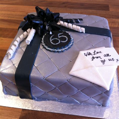 65th Birthday Cake ~ Man Cake ~ Fondant Bow ~ T Cake ~ By Maggie Anna Cakes A 65 Birthday