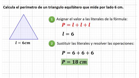 Perímetro y área del triángulo equilátero. - Aula05mate