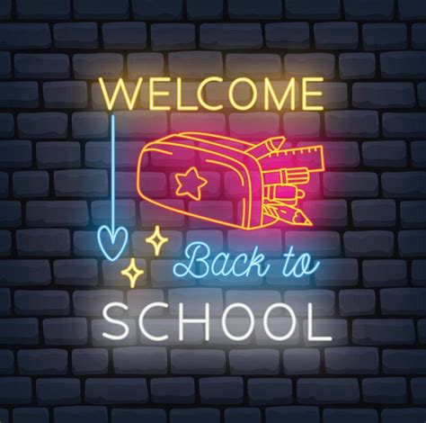 Premium Vector Back To School Themed Neon Sign