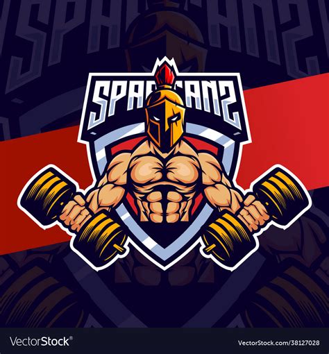 Muscle Spartan Mascot Esport For Fitness Vector Image