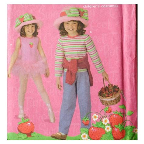 Strawberry Shortcake Halloween Costume Sewing Pattern Size 3 In 2020