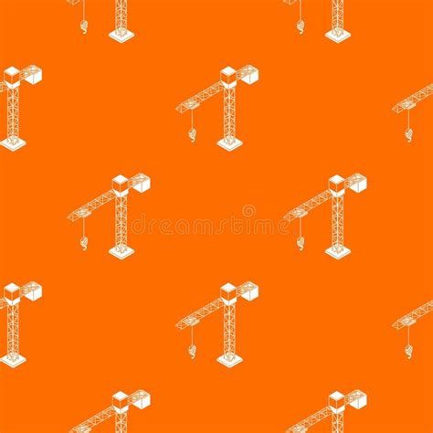 Orange Hoisting Crane Icon Cartoon Style Stock Illustration