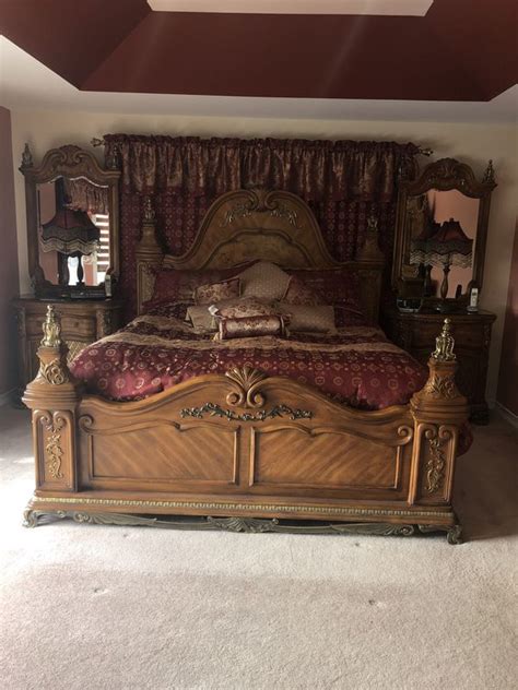 Within his furniture pieces, amini incorporates elements of wood, metal, marble, and. Stunning AICO Michael Amini Venetian wood bedroom set for ...