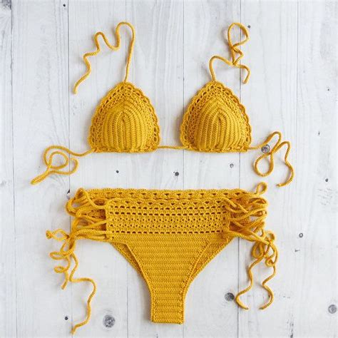 crochet yellow bikini set crochet bikini brazilian bikini yellow my xxx hot girl