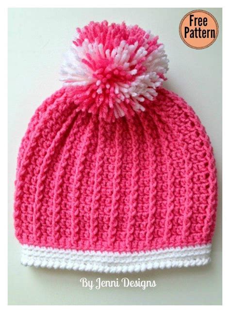 Ribbed Kids Hat Free Crochet Pattern Crochet Hats Crochet Toddler