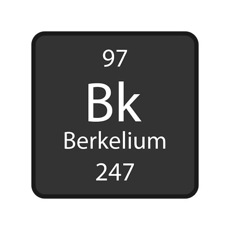 Símbolo De Berkelio Elemento Químico De La Tabla Periódica Ilustración
