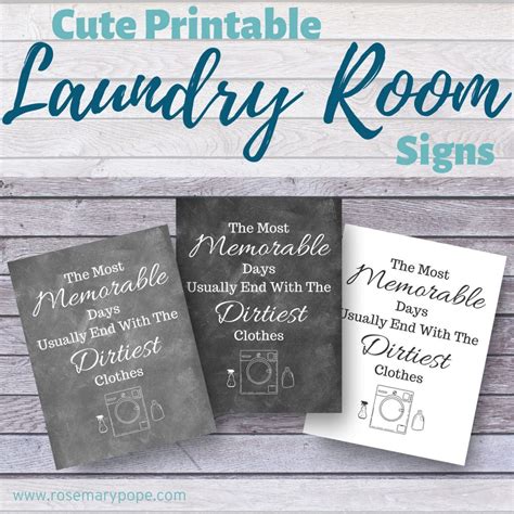Cute Printable Laundry Room Signs