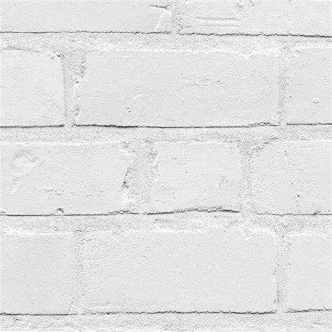 Painted White Brick Wallpaper Neutral White Textured Effect Realistic
