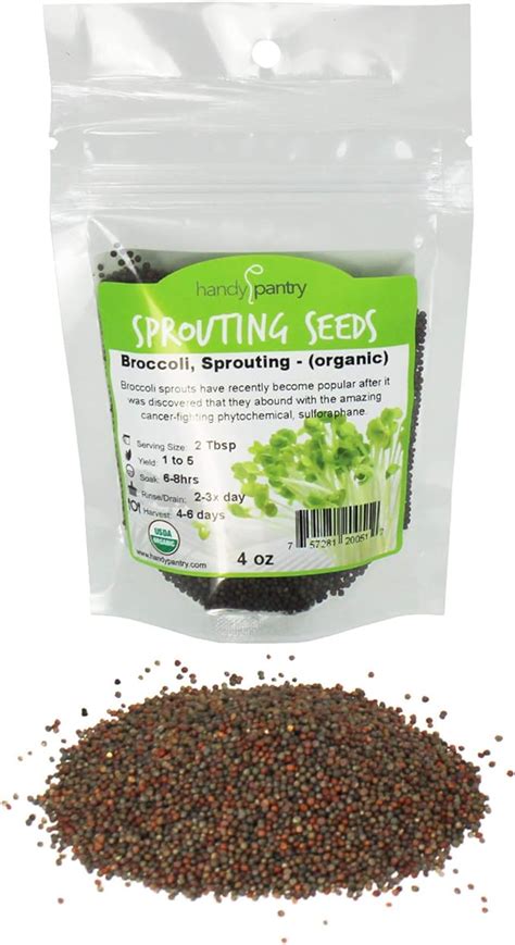 Organic Broccoli Sprouting Seeds By Handy Pantry 4 Oz