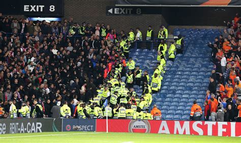 Rangers V Feyenoord Cops Probe Five Incidents Of Police Assault As Four Fans Arrested During