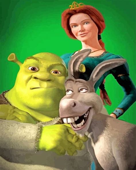 Shrek Fiona And Donkey Paint By Numbers Canvas Paint By Numbers