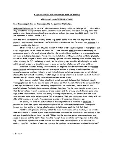 Worksheets, lesson plans, activities, etc. Reading Comprehension/ for Seniors Grades 10-12 by sandraqazamel46 | Teaching Resources