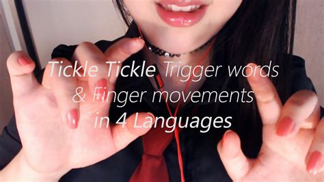 asmr tickle tickle trigger words in 4 languages and finger movements youtube