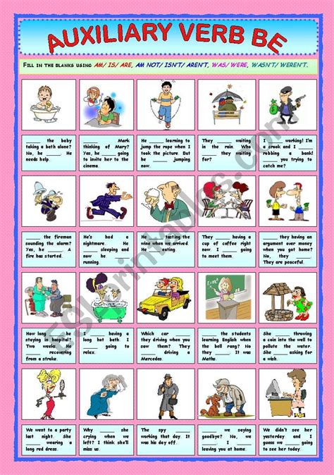 Auxiliary Verbs Multiple Choice Esl Exercise Worksheet Verbs Images Images And Photos Finder