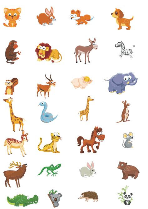 Cute Little Animals Vector Art Png Lovely Little Animals In The Forest