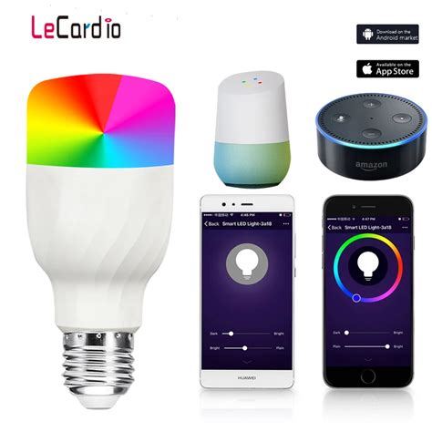 New E27 Rgbw Led Lamp Wifi Smart Light Bulb 7w Dimmable Multicolor Wake