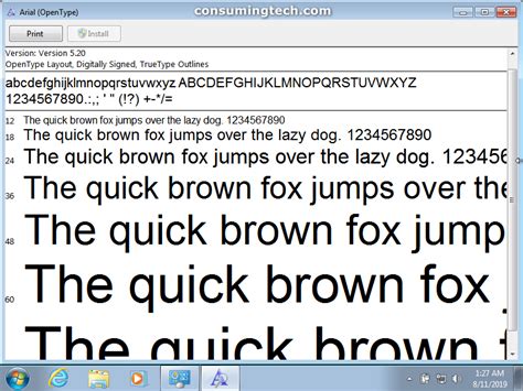 Preview Fonts In Windows 7 Tutorial