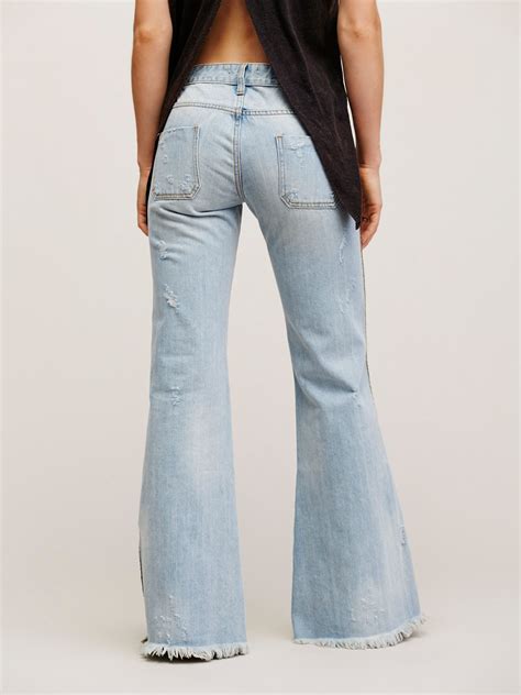 Florence Low Rise Flares Flares Flare Jeans Exposed Button Fly