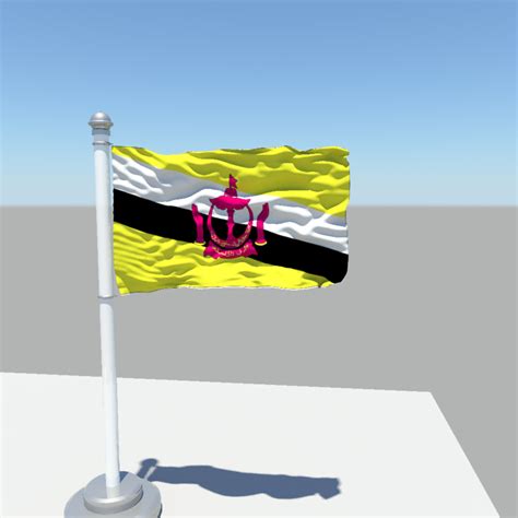 Brunei Darussalam Flag 3D Model .obj .fbx .ma .mb ...
