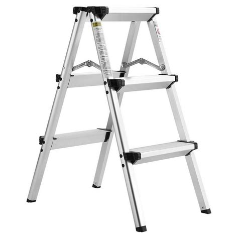 Finether Folding 3 Step Aluminum Ladder 300lb Capacity