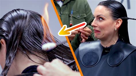 women try fire haircuts youtube