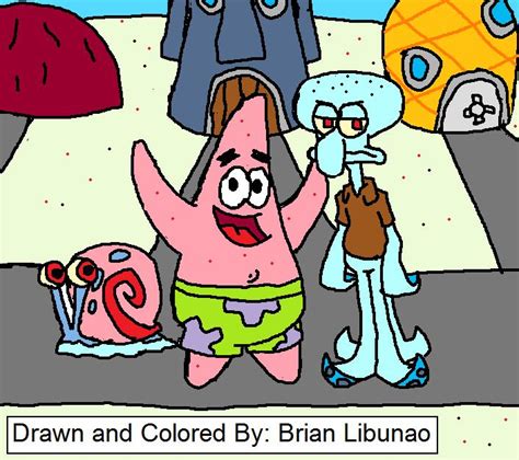 Squidward Patrick And Gary By Brian12 On Deviantart