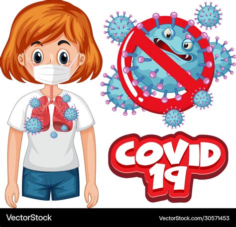 Coronavirus Poster Design With Word Covid19 19 Vector Image