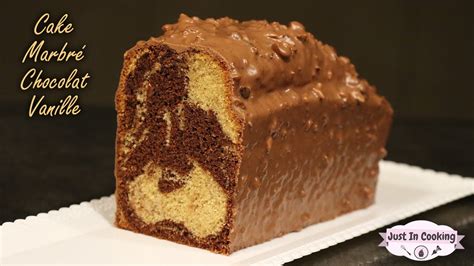 Recette de Cake Marbré Chocolat Vanille Glaçage Rocher -