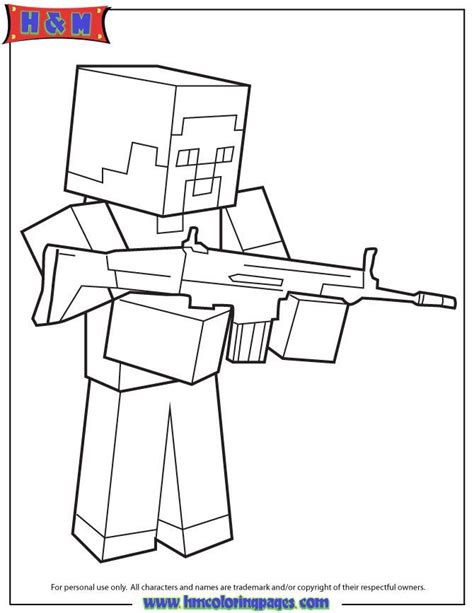 Minecraft Steve Coloring Page Minecraft
