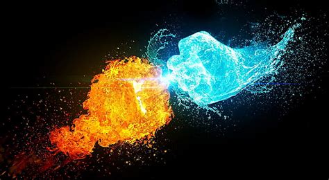 Hd Wallpaper Fists Water Fire Motion Exploding Creativity No