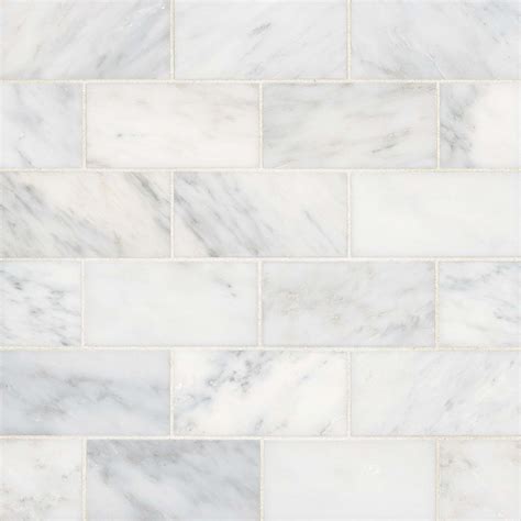 Ferrara 3 X 6 Honed Marble Tile In Bianco Bedrosians Tile And Stone