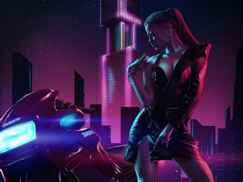 1152x864 Cyberpunk Girl With Ducati 4k 1152x864 Resolution Hd 4k Wallpapers Images Backgrounds
