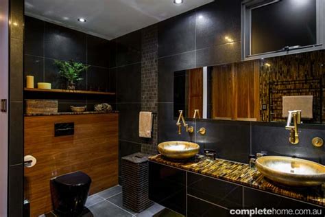 Black And Gold Luxury Bathroom Completehome