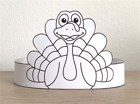 Turkey Hat Paper Crown Printable Coloring Thanksgiving Craft Activity