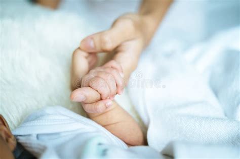 Newborn Baby Holding Hands Mom Stock Image Image Of Daughter Holding