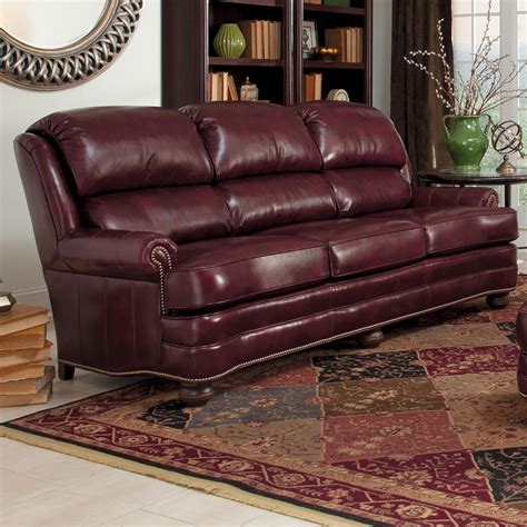 Smith Brothers 311 Upholstered Leather Stationary Sofa Darvin
