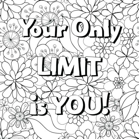 Get Inspirational Quotes Quote Love Coloring Pages For Adults PNG